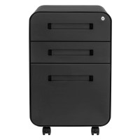 Laura Davidson Furniture Stockpile 3-Drawer File Cabinet For Home Office Commercial-Grade One Size, Black