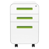 Laura Davidson Furniture Stockpile 3-Drawer File Cabinet For Home Office Commercial-Grade One Size, White/Green