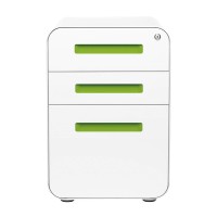 Laura Davidson Furniture Stockpile 3-Drawer File Cabinet For Home Office Commercial-Grade One Size, White/Green