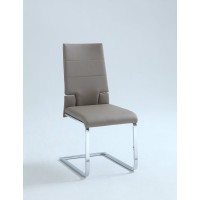 Chintaly Imports Motion Side Chair, Chrometaupe