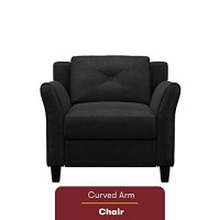 Lifestyle Solutions Harrington Armchair For Reading With Arm Rest, 354 W X 320 D X 327 H,Microfiber,Black