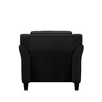 Lifestyle Solutions Harrington Armchair For Reading With Arm Rest, 354 W X 320 D X 327 H,Microfiber,Black