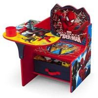 Delta Children Chair Desk With Storage Bin - Greenguard Gold Certified, Spider-Man, Arm Rest, Cushion Availability, Engineered Wood