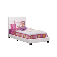 Monarch Specialties , Bed, Leather-Look, White, Twin