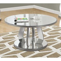 Monarch Specialties Accent Cocktail Coffee Table, 18 H, Brushed Pewter