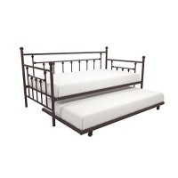 Dhp Manila Metal Framed Daybed With Trundle, Twin - Bronze