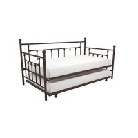Dhp Manila Metal Framed Daybed With Trundle, Twin - Bronze