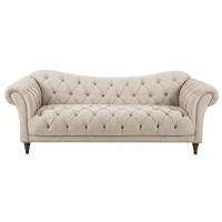 Homelegance St 92 Claire Fabric Chesterfield Sofa, Almond Brown