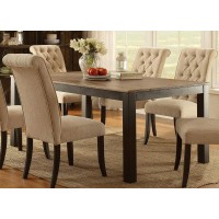 Furniture Of America Giano Dining Table With Metal Legs, Weathered Elmblack