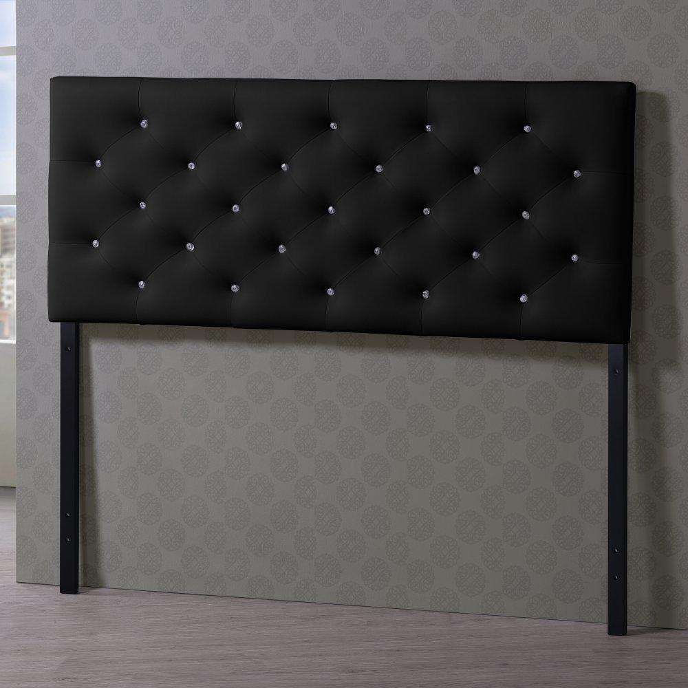 Baxton Studio Viviana Modern And Contemporary Black Faux Leather Upholstered Button-Tufted Full Size Headboard