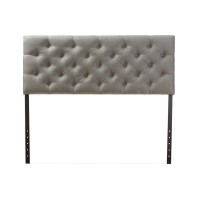 Baxton Studio Viviana Modern And Contemporary Grey Fabric Upholstered Button-Tufted Full Size Headboard