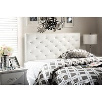 Baxton Studio Viviana Modern And Contemporary White Faux Leather Upholstered Button-Tufted Full Size Headboard
