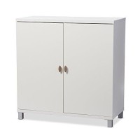 Baxton Studio Marcy Modern & Contemporary Wood Entryway Handbags Or School Bags Storage Sideboard Cabinet, White