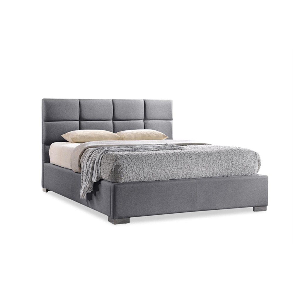 Baxton Studio Sophie Modern & Contemporary Fabric Upholstered Platform Bed, Queen, Grey