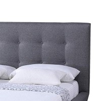 Baxton Studio Jonesy Scandinavian Style Mid Century Fabric Upholstered Platform Bed, Full, Grey