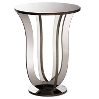 Baxton Studio Kylie Modern And Contemporary Hollywood Regency Glamour Style Mirrored Accent Side Table, Metallic