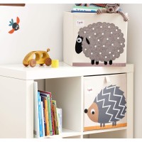 3 Sprouts Cube Storage Box - Organizer Container For Kids & Toddlers - Sheep