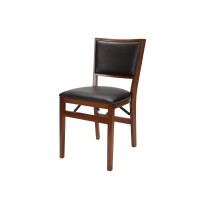 Meco Stakmore Retro Upholstered Back Folding Chair Fruitwood Finish, Set Of 2