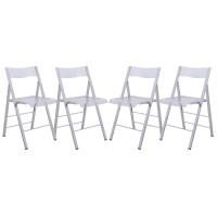 Leisuremod Menno Modern Transparent Acrylic Folding Chair (Set Of 4)
