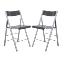 Leisuremod Menno Modern Transparent Acrylic Folding Chair (Set Of 2), Black
