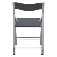 Leisuremod Menno Modern Transparent Acrylic Folding Chair (Set Of 2), Black