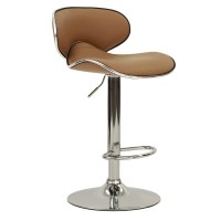 Poundex 2 Piece Pu Contemporary Barstool Set Bar Stool, Brown