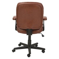 Oif Swiveltilt Leather Task Chair, Fixed T-Bar Arms, Chestnut Brown
