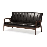 Baxton Studio Bbt8011A2-Brown Sofas, 2945Lx6338Wx3159H, Dark Brown