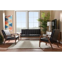 Baxton Studio Bbt8011A2-Brown Sofas, 2945Lx6338Wx3159H, Dark Brown