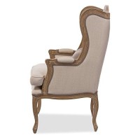 Baxton Studio Oreille Armchair, 27.3 X 25.35 X 40.56, Beige