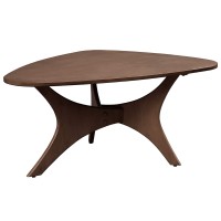 Ink+Ivy Blaze Triangle Wood Coffee Table Plywood With Wood Veneer Legs, Mid-Century Modern, Easy Assembly, Accent Furniture For Living Room, Minimalist Dacor, Brown