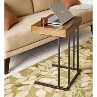 Madison Park Wynn Accent Wood With Metal Frame Snack Modern Home Office Laptop Stand With Drawer Bed Side Table Sofa For Living Room, Small