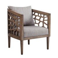 Ink+Ivy Crackle Accent Chairs - Rubber Solid Wood Frame, Oak Veneers, 27W X 29D X 325H, Light Greynatural