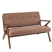 Ink+Ivy Rocket Accent Loveseat - Solid Wood, All Foam Two Deep Seat Settee Mid-Century Short Sofa - Retro Accent Loveseat For Living Room