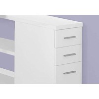 Monarch Specialties Computer L-Shaped-Left Or Right Set Up-Contemporary Style Corner Desk With Open Shelves And Drawers, 48 L, White