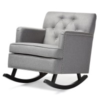 Baxton Studio Bethany Rocking Chair, Grey