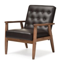 Baxton Studio Bbt8013-Brown Chair Armchairs, 1, Brown