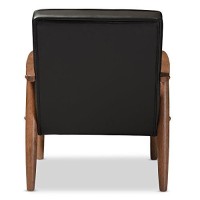 Baxton Studio Bbt8013-Black Chair Armchairs,Wood, Black