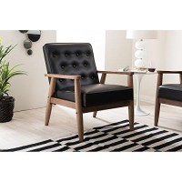 Baxton Studio Bbt8013-Black Chair Armchairs,Wood, Black