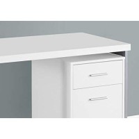 Monarch Specialties Contemporary Laptop Table With Drawer And File Cabinet Home & Office Computer Desk-Metal Legs, 48 L, White-Silver