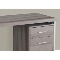 Monarch Specialties Contemporary Laptop Table With Drawer And File Cabinet Home & Office Computer Desk-Metal Legs, 48 L, Dark Taupe-Silver