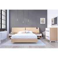 Nexera Nordik Full Size Platform Bed, Natural Maple