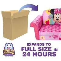 Marshmallow Furniture, Children'S 2-In-1 Flip Open Foam Compressed Sofa, Disney'S Minnie Mouse