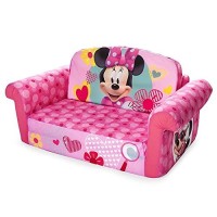 Marshmallow Furniture, Children'S 2-In-1 Flip Open Foam Compressed Sofa, Disney'S Minnie Mouse