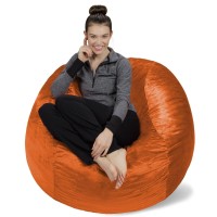 Sofa Sack - Plush, Ultra Soft Bean Bag Chair - Memory Foam Bean Bag Chair With Microsuede Cover - Stuffed Foam Filled Furniture And Accessories For Dorm Room - Tangerine 4'