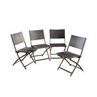 Christopher Knight Home El Paso Pe / Iron Dining Chairs, 4-Pcs Set, Multibrown
