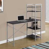 Monarch Specialties Study Workstation With 4 Bookshelves-Home & Office Computer Desk With 4 Tier, 48, Cappuccino