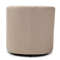 Baxton Studio Finley Mid Century Modern Fabric Upholstered Swivel Armchair, Beige