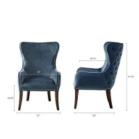 Madison Park Hancock Button Tufted Back Accent Chair Blue See Below (Fpf18-0468)
