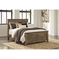 Signature Design By Ashley Trinell Rustic Panel Headboard, Queen, Warm Brown